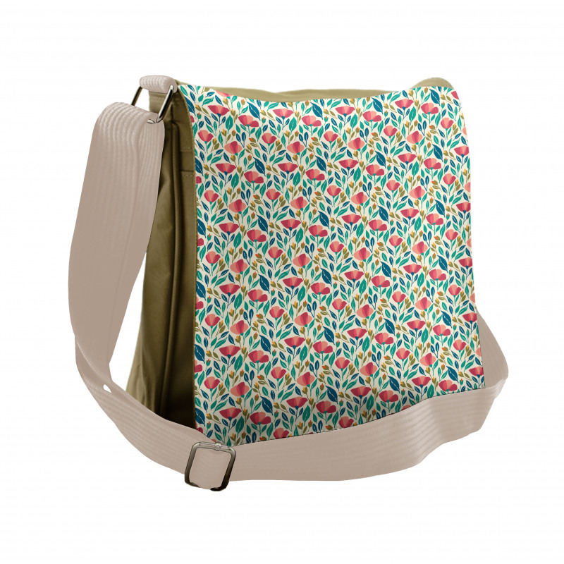 Colorful Spring Garden Art Messenger Bag