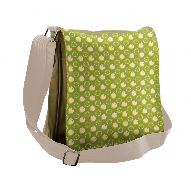 Sliced Fresh Fruits Pattern Messenger Bag