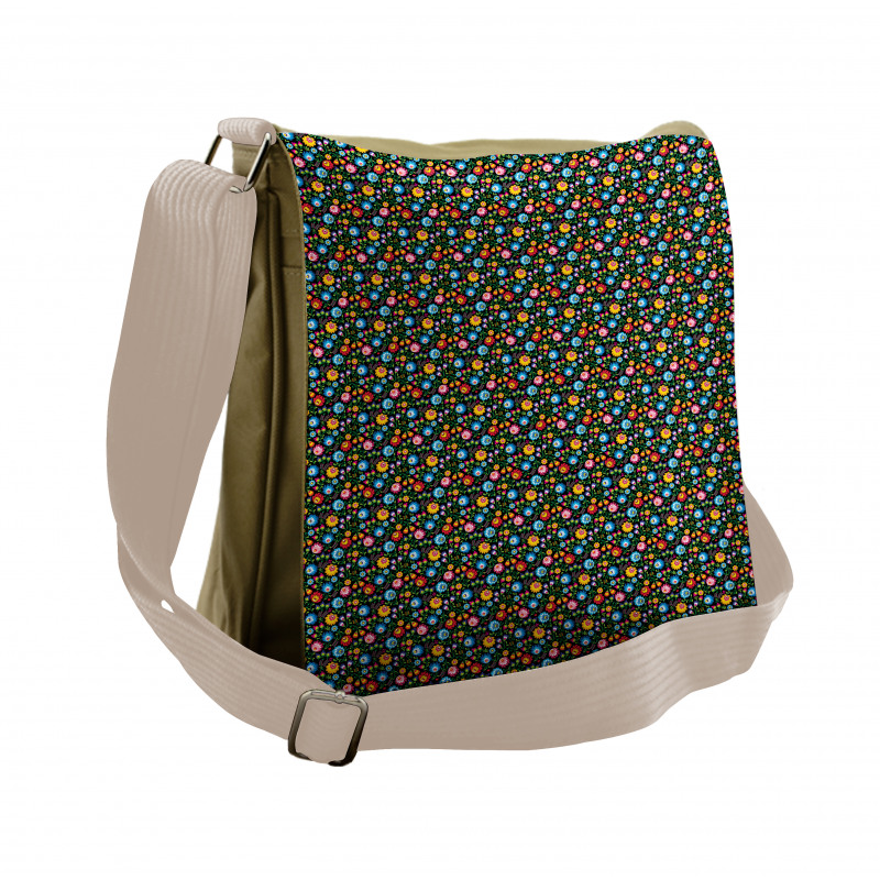 Colorful Blooming Petals Messenger Bag