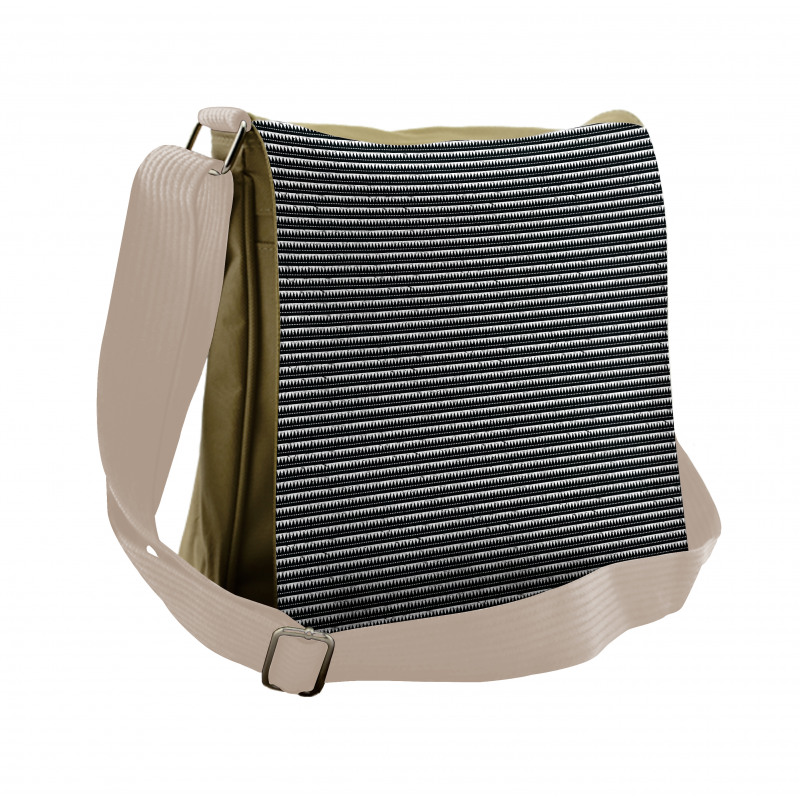 Grunge Style Chevron Zigzags Messenger Bag