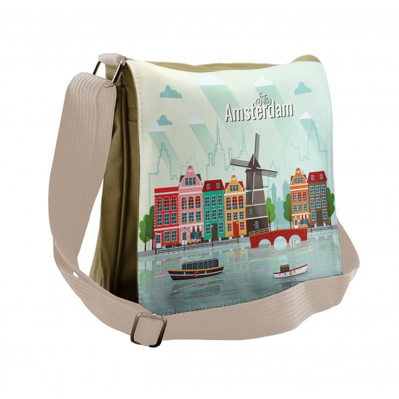 Colorful Houses Waterside Messenger Bag