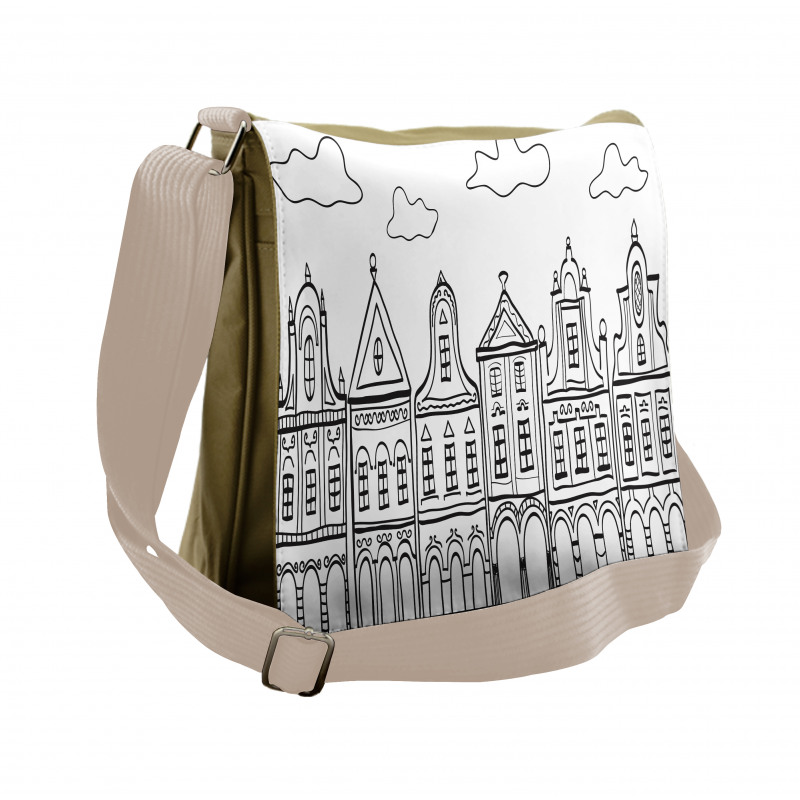 Village Houses Theme Messenger Bag