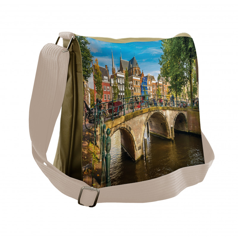 Old Bridge over a Canal Messenger Bag