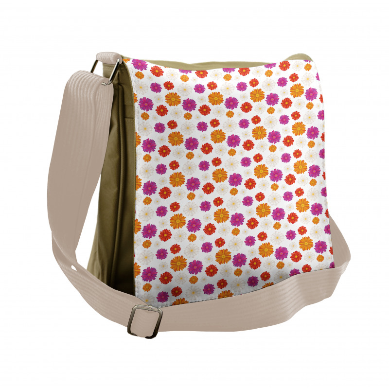 Vibrant Color Blossoms Messenger Bag