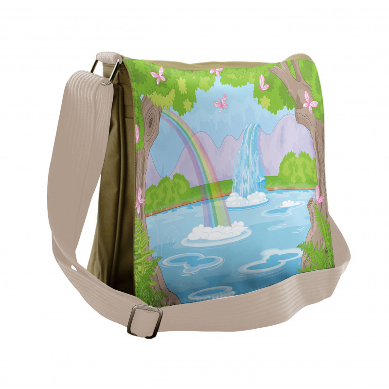 Fairy Landscape Waterfall Messenger Bag