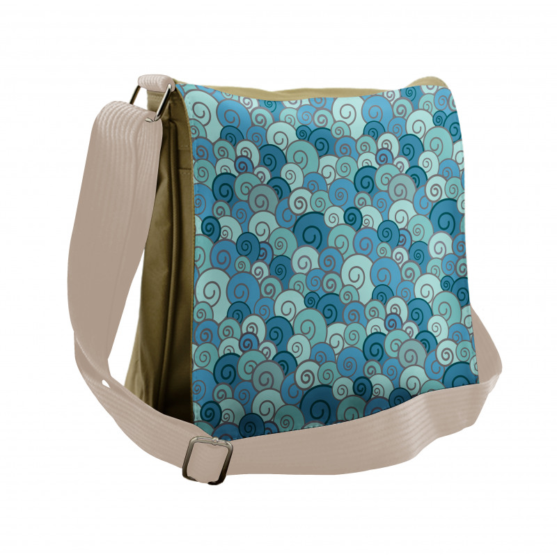 Waves in the Ocean Doodle Messenger Bag