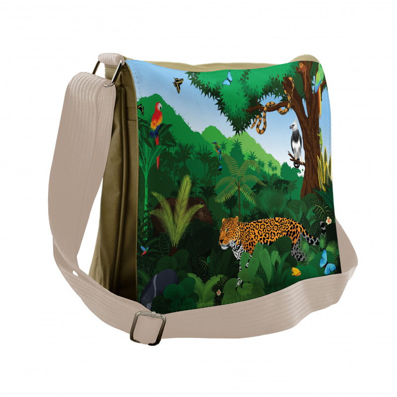 Exotic Birds with Snakes Messenger Bag