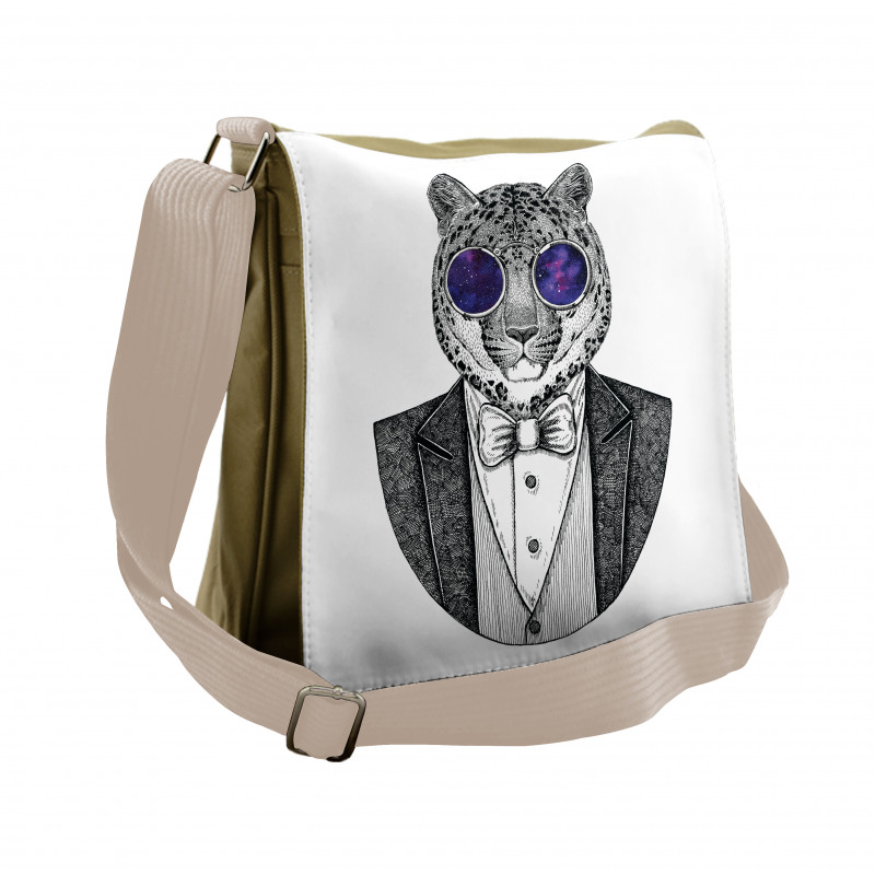 Hipster Animal in a Suit Messenger Bag