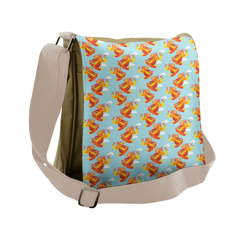 Fire Bird Feathers Messenger Bag