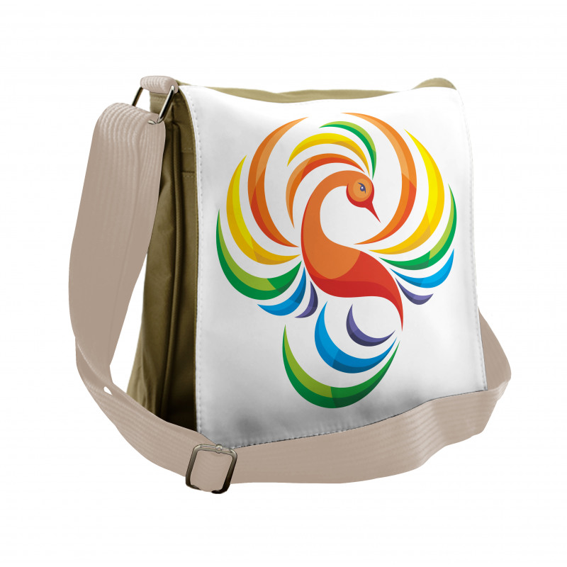 Rainbow Toned Bird Messenger Bag