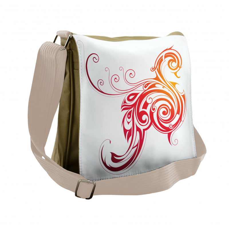 Bird Swirly Wings Messenger Bag