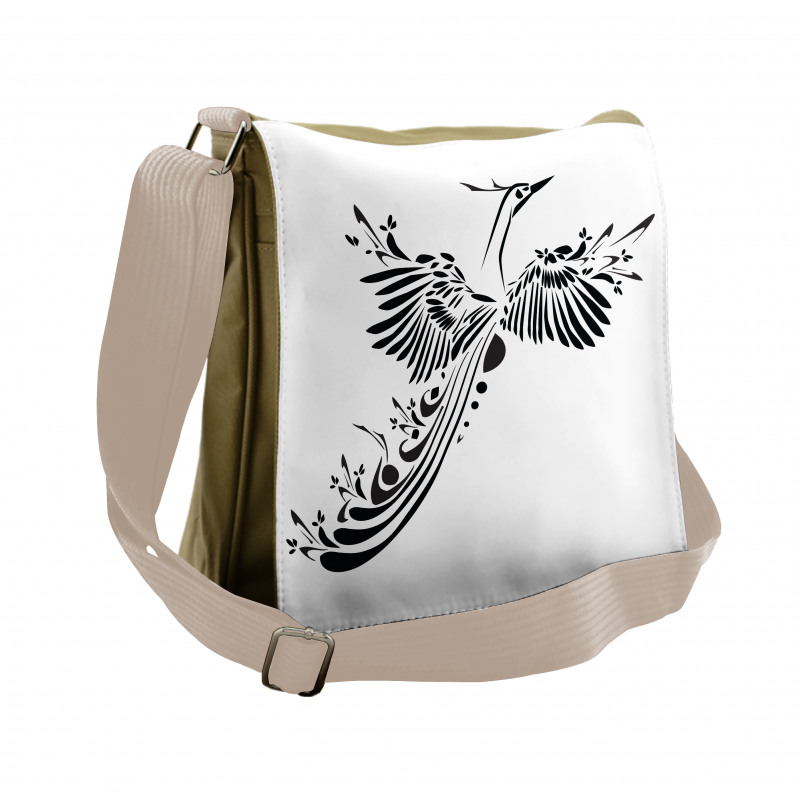 Minimalist Mystic Bird Fly Messenger Bag