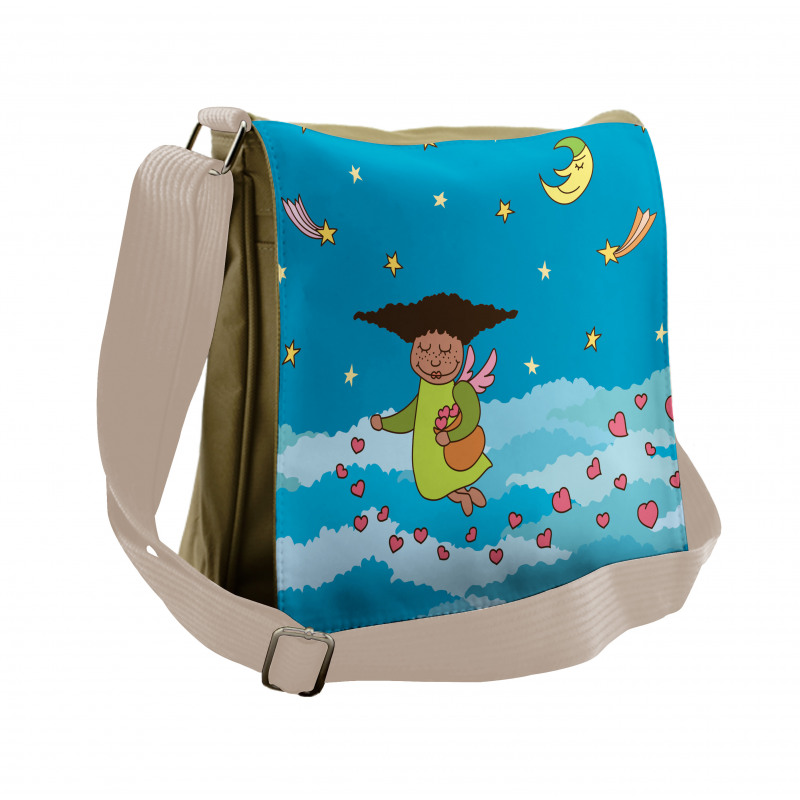 Cartoonish Sky at Night Messenger Bag