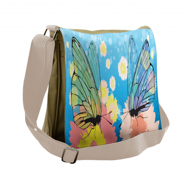 Butterflies on Flowers Messenger Bag