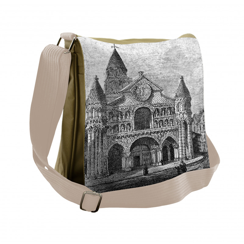 Vintage Monument Artwork Messenger Bag