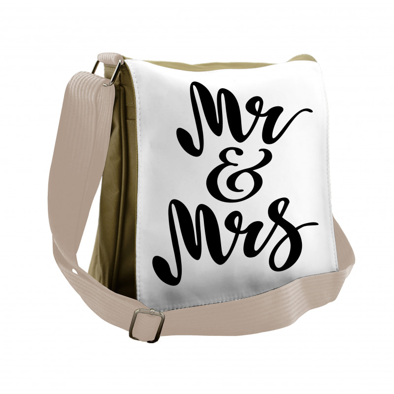 Hand Lettering Pattern Messenger Bag