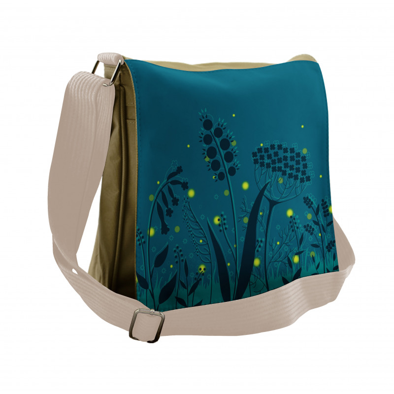 Branches Botanical Leaves Messenger Bag