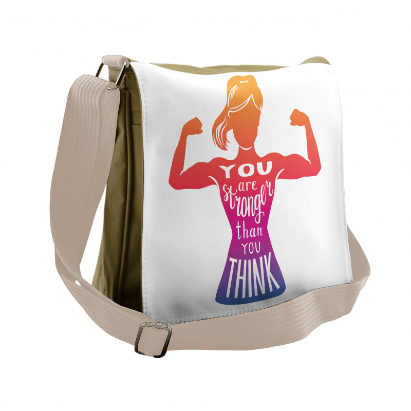 Fitness Strong Woman Messenger Bag