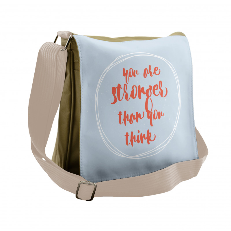 Geometric Circle Wise Words Messenger Bag