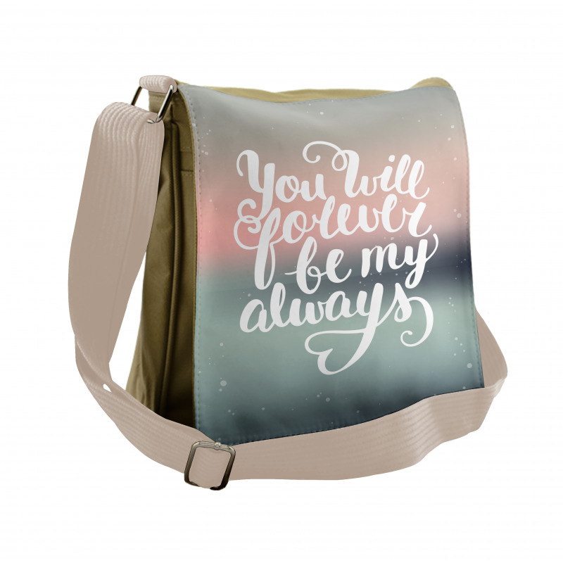 Pastel Tones Romantic Words Messenger Bag