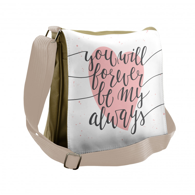 Heart and Love Words Messenger Bag