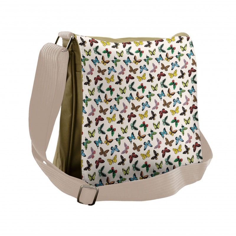 Colorful Butterflies Fun Messenger Bag