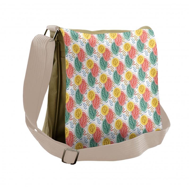 Pastel Botany on Spots Messenger Bag