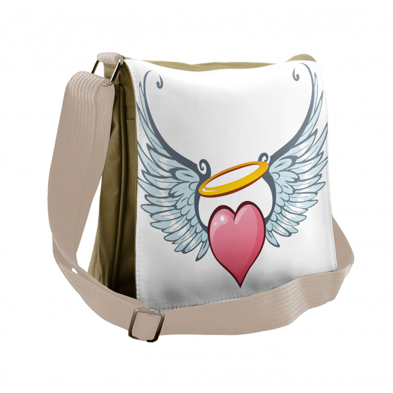 Valentines Day Winged Heart Messenger Bag