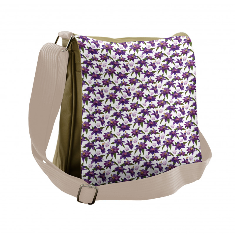 Clematis Blossoms Look Messenger Bag