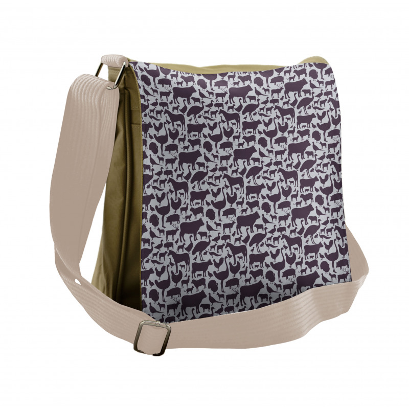 Silhouette Wild Animals Art Messenger Bag