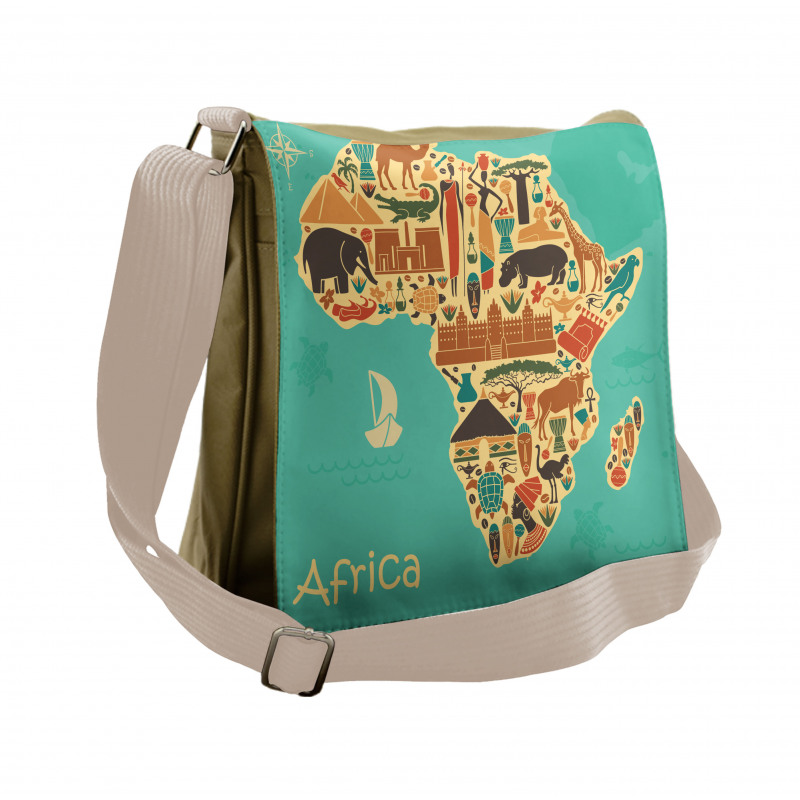 Savannah Map Tribal Messenger Bag