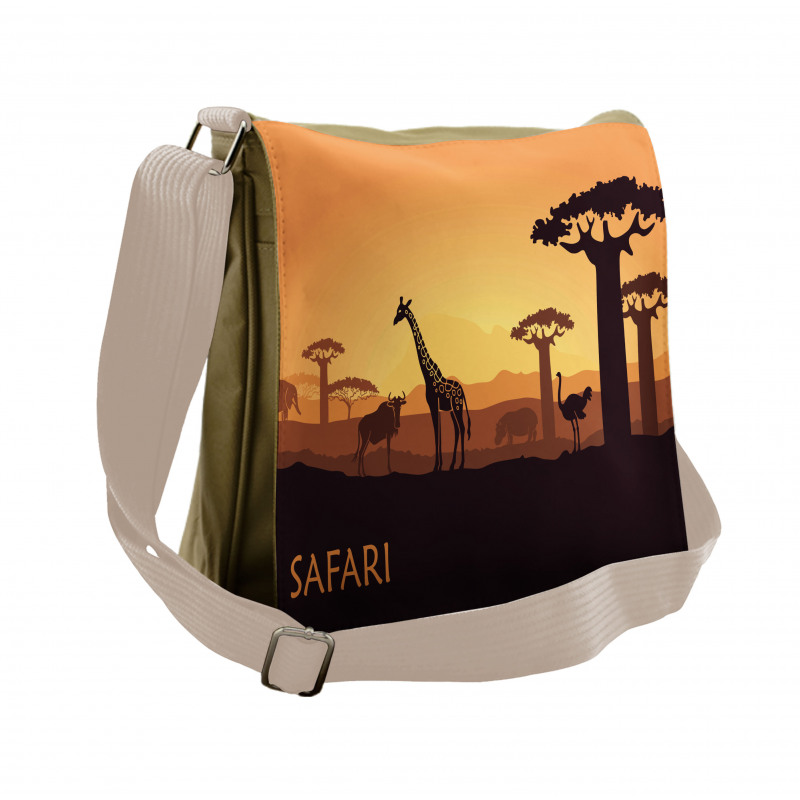 Exotic and Pastoral Sunset Messenger Bag