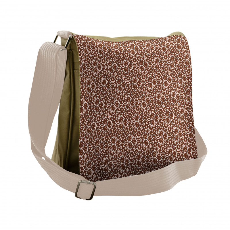 Retro Floral Petal Motif Messenger Bag