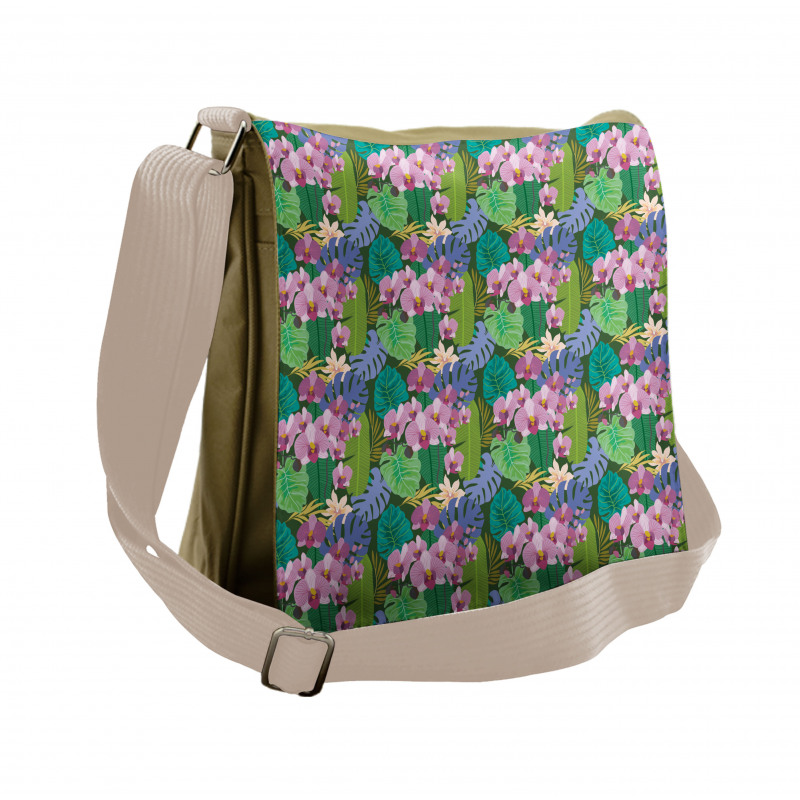 Colorful Aloha Island Motif Messenger Bag