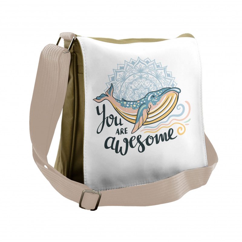 Whale Waves Pastel Messenger Bag