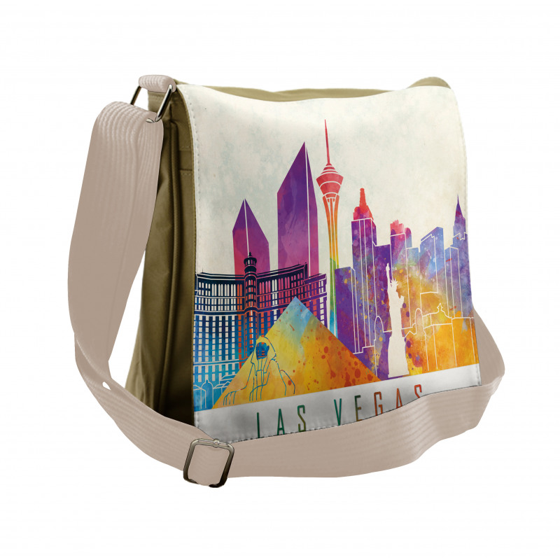 Colorful Landmarks Design Messenger Bag