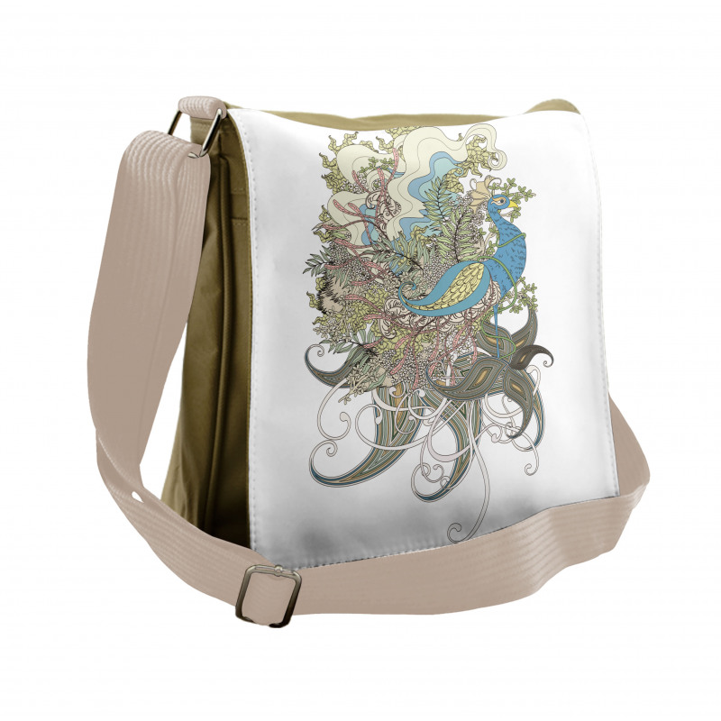 Aquatic Feathers Messenger Bag