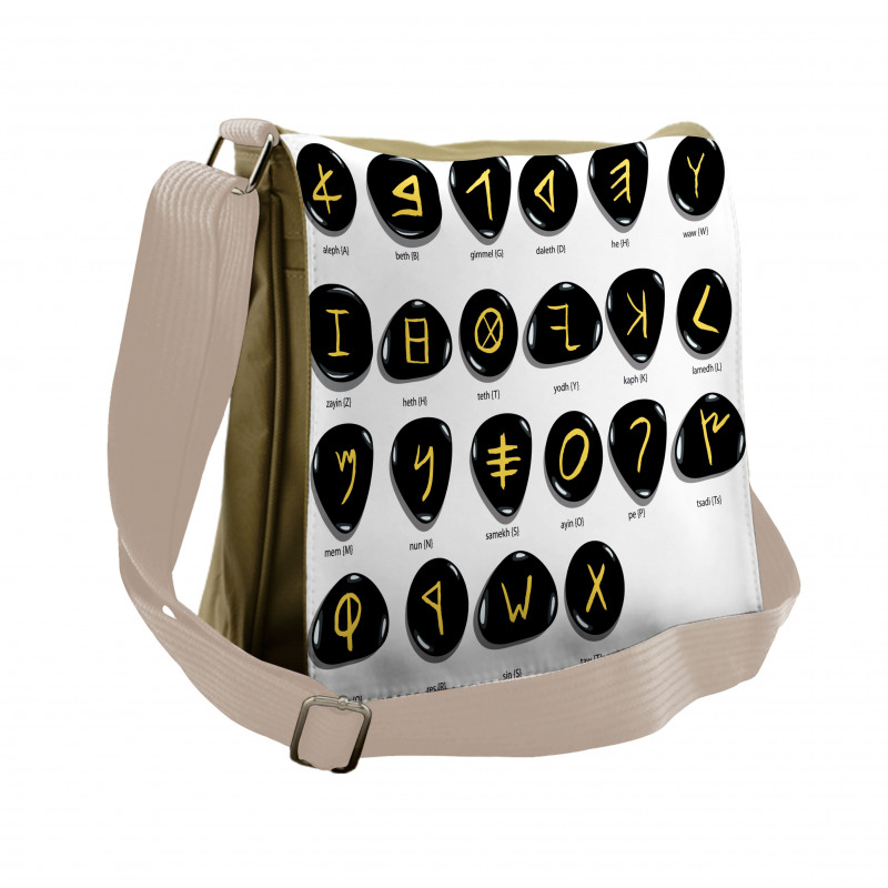 Phoenician Alphabet on Stones Messenger Bag