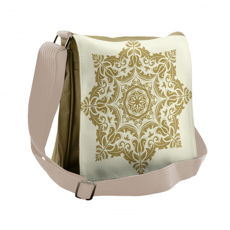 Classical Flower Motif Messenger Bag