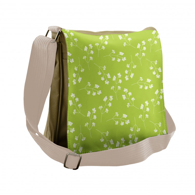 Blooming Flower Silhouettes Messenger Bag