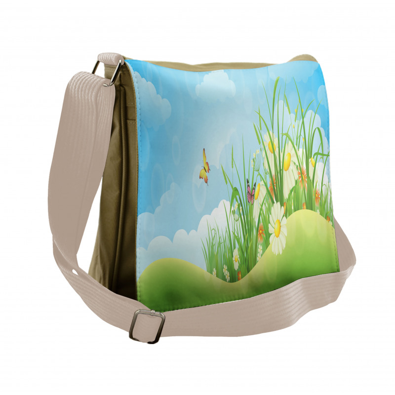 Spring Meadow Hills Cartoon Messenger Bag