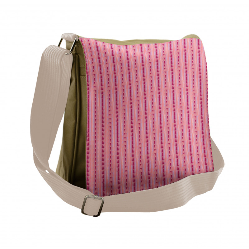 Pinkish Triangles Messenger Bag