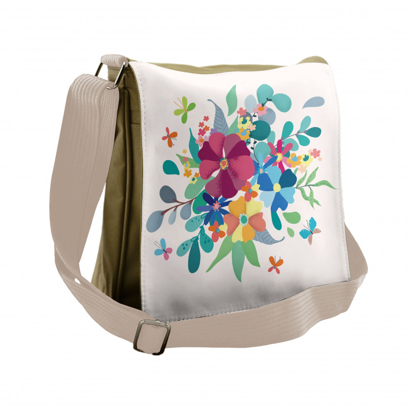 Bouquetnd Butterflies Messenger Bag