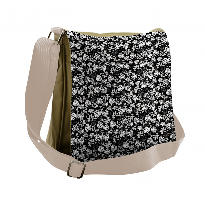 Rose Blossoms and Birds Messenger Bag