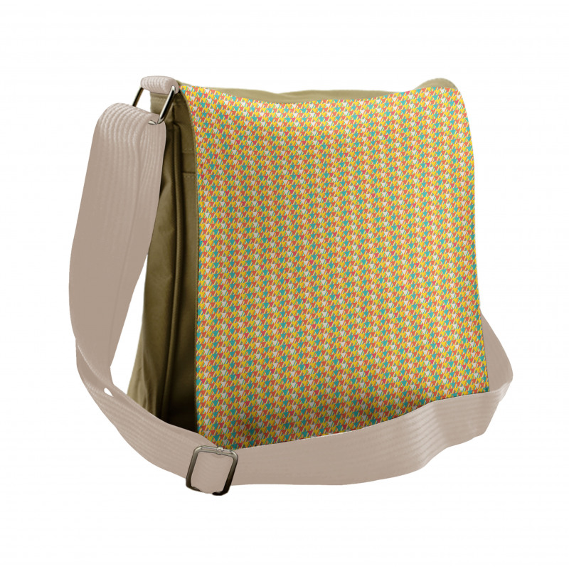 Triangles Angled Lines Messenger Bag