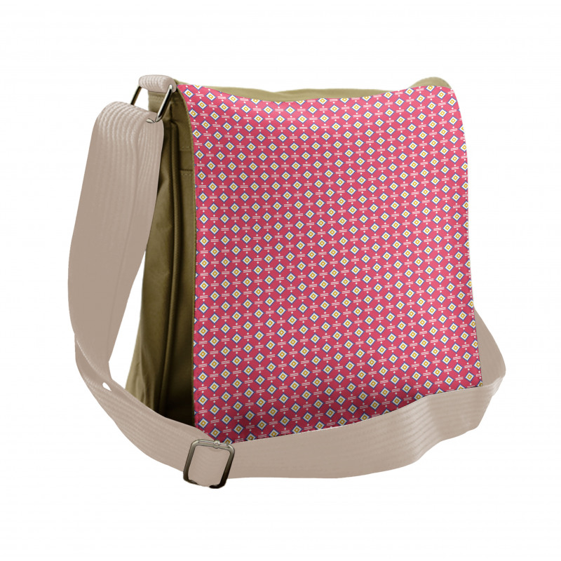 Diamonds Lines Geometric Messenger Bag