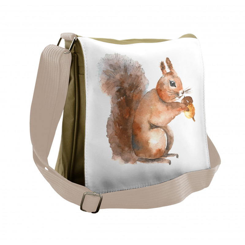 Watercolor Rodent Animal Messenger Bag