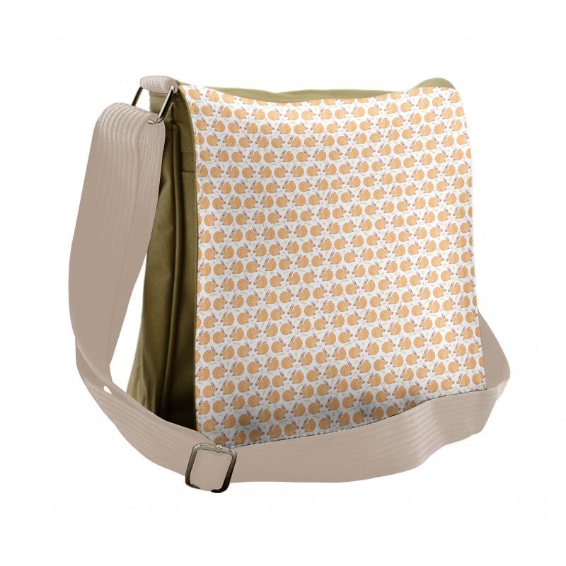 Pastel Nature Leaves Nuts Messenger Bag