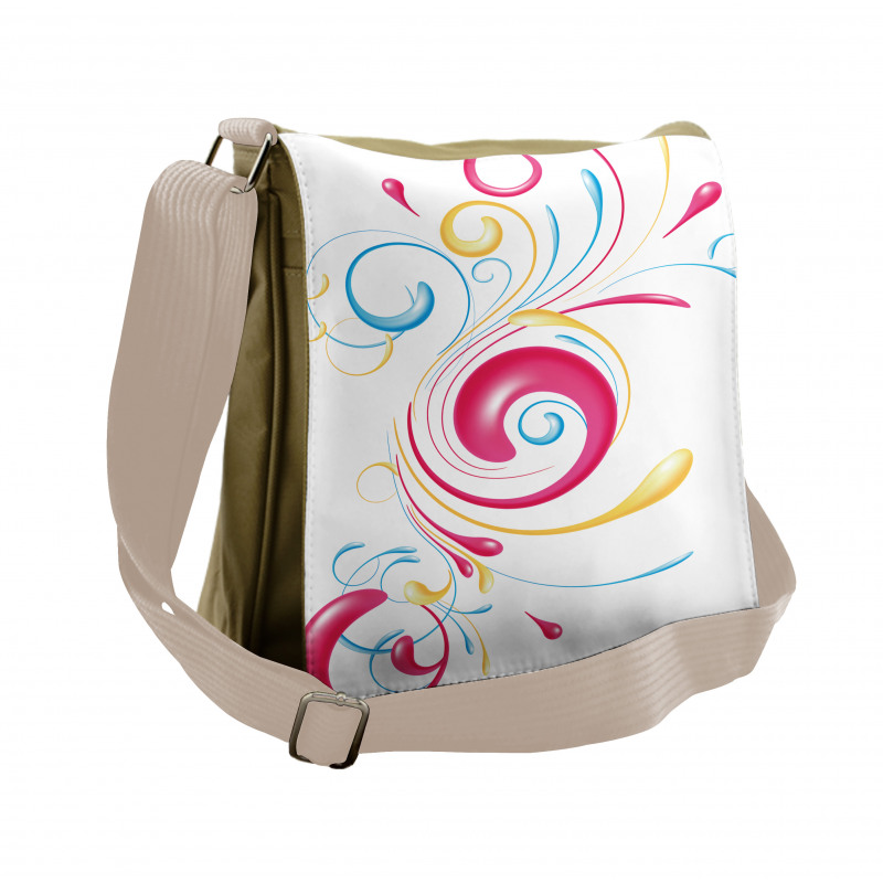 Ink Splattered Droplets Messenger Bag