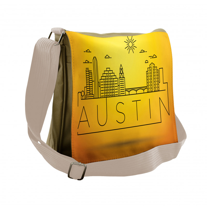 Minimal Texas Linear Skyline Messenger Bag